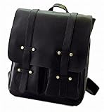 レディース アンティーク 風 レザー リュック トート バッグ 2way 大容量 通勤 通学 (ブラック)