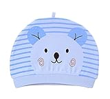 お出産祝い　ベビー小物　ギフト　帽子　キャップ　ハット　ベビー帽子　ビーニー帽　新生児　0-3ヶ月　純綿の生地　柔らかい　快適　可愛い　17*14cm（ブルー）