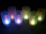 Jimeng　6個セット　充電式LEDキャンドルライト　間接照明　着火不要　揺らめいて見える　ろうそく　ゆらぎ (カラフル)