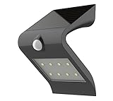 ソーラー充電 8粒のLED 人感センサー ソーラー 壁掛け式 ライト プラスチックV形のデザイン 栅ライトガーデン 庭先/玄関周りなどの照明用 防犯ライト