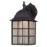 Westinghouse 6400000 LED Exterior Wall Lantern, Weathered Patina Finish on Cast Aluminum with Seeded