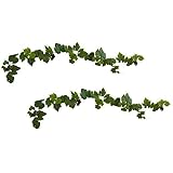 Nearly Natural Grape Leaf Deluxe Garland with Grapes (Set of 2), 6' by Nearly Natural