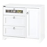 【完成品・組立不要】 マルチチェスト 収納ボード テレビ台 電話台 〔幅80cm〕 取っ手がアンティークタイプ