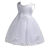 S&T 子供ドレス ベビー服 フォーマル 赤ちゃん 綿裏生地 結婚式 ピアノ発表会 お宮参り 七五三 記念撮影用 ホワイト 90