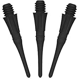 CyeeLife ダーツ チップ 2BA & 25mm ブラック ポイント・ティップ 50本入