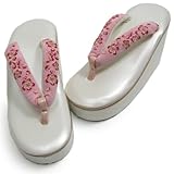 きもの京小町 草履 子供 単品 女の子 21cm 七歳 白地ピンク鼻緒桜尽くし柄