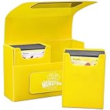 Monster Protectors Trading Card Double Deck Box with Magnetic Closure - Yellow (Fits Yugioh, Pokemon, Magic the