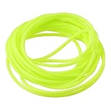 uxcell ゴムコードチューブ 中空チューブ 全長3 m 直径2mm 穴1mm イエロー DIYクラフトビーズ ネックレス ブレスレット用