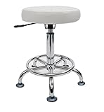 ガス圧昇降式エステスツール（あみ目）キャスター無し　丸椅子　作業椅子 (ホワイト)