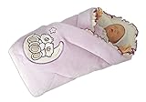 BlueberryShop Embroidered Velour Swaddle Wrap Blanket Sleeping Bag for Newborn baby shower GIFT 100%