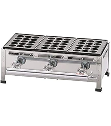 業務用たこ焼き器　15穴2枚掛(30穴) LPガス用 関西式たこ焼き器(15穴) 2枚掛 下野金属株式会社 その他焼き物器