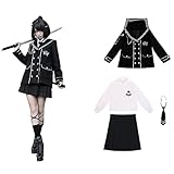 [Kanoan] 制服 コスプレ 衣装 軍服 ゴスロリ ロリータ コート ブラウス スカート ネクタイ ４点セット イベント パーティ ハロウィン (Lサイズ)