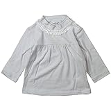 《H28年秋冬物》(日本製) Pample Mousse(パンプルムース) アズリー天竺衿ぐりレース付ハイネックTブラウス 80cm/GY NO.DP-63251