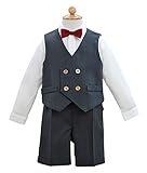 1010 グレーストライプ Rocky MOUSE 子供服 フォーマル 男の子スーツ 入園式 ベビー スーツ 男の子 結婚式 七五三 子供スーツ 男児 [リトルプリンセス] Little Prince