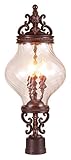 Eurofase 17451-017 Prefect 3-Light Post Mount, Ancient Rust with Gold Accent [並行輸入品]