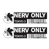 新世紀エヴァンゲリオン 2枚 車用ステッカー シール EVA NERV 車体 装飾用 防水 リフレクティブシール PC プレゼント (B(2枚), 13*3.4cm)