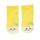 （プチジャム）Petitjam ねこさんベビーソックス出産祝い 7-9 イエロー
