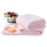 JINALV 6重ガーゼ ベビーケット ふわふわ白い暖かいバスタオル 柔らかい肌触り　赤ちゃん 乳児 幼児 綿のガーゼ105*105cm (ピンク)