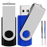 ABLAZE 128GB フラッシュドライブ 2パック USB 2.0 サムドライブ 128GB USBメモリースティック スイベル USB ストラップ付き