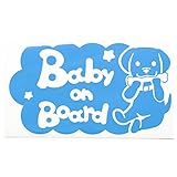 ブルー（青） 犬 ラブラドール 骨 Baby on board ベビーオンボード ステッカー 窓ガラス用シールタイプ 車 戌 干支 動物