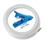 CESFONJER 100 メートル 6.3mm 直径チューブ、1/4" 浄水器 給水ホース、冷蔵庫および製氷機、RO 水システム用 (白)