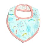 baby ampersand りんご＆森の動物柄スタイ　ミント　90cm