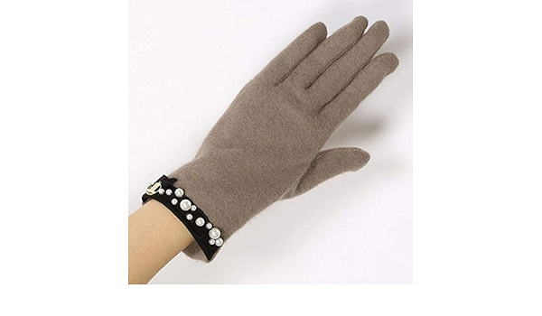 Amazon ランバン オン ブルー 手袋 Lanvin En Bleu Gloves レディース手袋 ジャージ手袋 スマホ対応手袋 カフス部分パール風付 ベージュ 手袋 通販