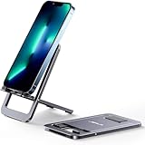 JSAUX 携帯スマホスタンド 折り畳み薄型アルミ合金製 角度調整可能スマホスタンド 卓上 iPhone スタンド 折りたたみ式