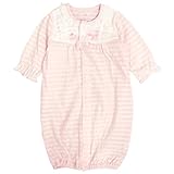 ベビー カバーオール 長袖 長袖ツーウェイオール 前開き ドレスオール 赤ちゃん 新生児 ピンク 50-70cm