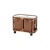 ラタンガラステーブル HR（ブラウン） 幅51×奥行き30×高さ37cm（約）