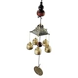 Starsource Copper Solid Wood Windchimes 47cm Hanging Wind Chimes Decorative Drop 5 Jingle Bells Cala