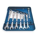 Westward 1LCD8 Ratcheting Wrench Set, Combo, mm, 7 PC by WestWard Tools