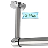 Alise fl5001 – 2pステンレススチールクローゼットカーテン服パイプロッドレバーサポートブラケット25 mm Dia固定調整でき、クローム仕上げ