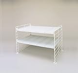 台所収納/収納棚 置くものに合わせて高さ・横幅を変えることが出来る かわいい シンク下伸縮棚二段