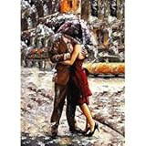No-Framed Lover Umbrella Paint Kit Oil Painting On Canvas Home Wall Decor Gift