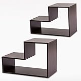 【ディスプレイラック 木製】パズルラック お得な2個セット 組み合わせ自由 お洒落な飾り棚 L字型収納オープンラック コーディネイト式 魅せるカラーボックス 色：ブラウン