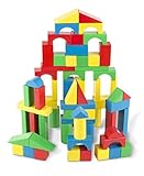 Melissa & Doug Wooden Building Blocks Set - 100 Blocks in 4 Colors and 9 Shapes [並行輸入品]
