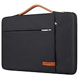 Lacdo 360°保護ラップトップスリーブケース 対応機種 16インチ 新しい MacBook Pro M5 Pro/Max A3428 A3429 (2026)、M4/M3/M2/M1 A3403 A3186 A2991 A2780 A2485 A2141、15インチSurface 用 ラップトップ7th Copilot+PC/6/5/4/3 コンピュータバッグ、ブラック