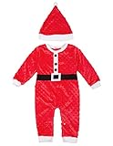 ボーイ 冬用 帽子付き 着ぐるみ サンタクロース クリスマス プレゼント 子供服 パジャマ レッド#2 80CM