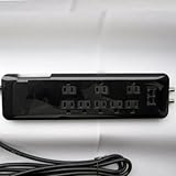 Yazawa LAN電話線TV回線対応タップ8個口2m 黒 HBKSLT812BK