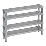 選べる幅サイズ31段階！軽量アルミ製 収納ラック4段 棚板奥行18cm 高さ60cm 幅バリエーション30cm～180cm (50cm)