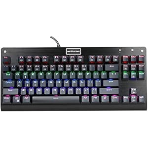 North Crown X-1 メカニカル式 キーボード 青軸防水機能付き 9パターン LED バックライトモード usb接続 有線 アルミ加工 高感度キーで打つ正確性が ゲーミングや普段使いに最適 Windows/Mac OS対応 (ブラック)