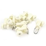 uxcell カーテントラックローラー　戸車　プラスチック　ホワイト　車輪直径12mm 　8個