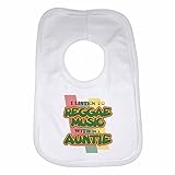 I Listen to Reggae Music With My Auntie - Personalised Baby, Toddler Bib for Boys, Girls, Newborn Gi