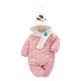 赤ちゃんUnisexジャンプスーツクリスマスロングスリーブロンパー - かわいいクリスマスフード付きジッパー服の男の子と女の子冬の赤ちゃんの服装 子供の厚いウォームコート Zhhyltt