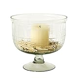 Creative Co-Op DA6303 Clear Hand-Cut Glass Footed Vase Clear [並行輸入品]