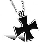 MFYS Jewelry ファッション メンズ アクセサリー ブラック アイアン クロス 十字 カラー