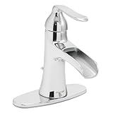 Speakman sb-1211 CaspianクロムWaterfall単穴浴室の蛇口 – シングルハンドルバスルーム蛇口withポップアップドレイン 1.5 GPM SB-1211 1
