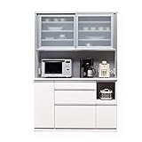 日本製 モダン 幅140cm オープンダイニングボード 完成品【開梱設置付き】 (ホワイト柾目)