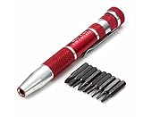 WEITUS 633 9-in-1ポータブルスクリュードライバーツールセット – レッド+シルバー